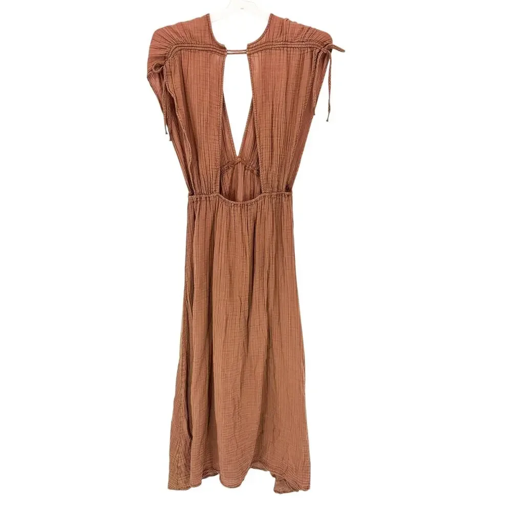 Anthropologie Maxi Dress Small Gauze Kaftan Swim Cover Up Beach Resort NEW Flaw - Picture 6 of 11